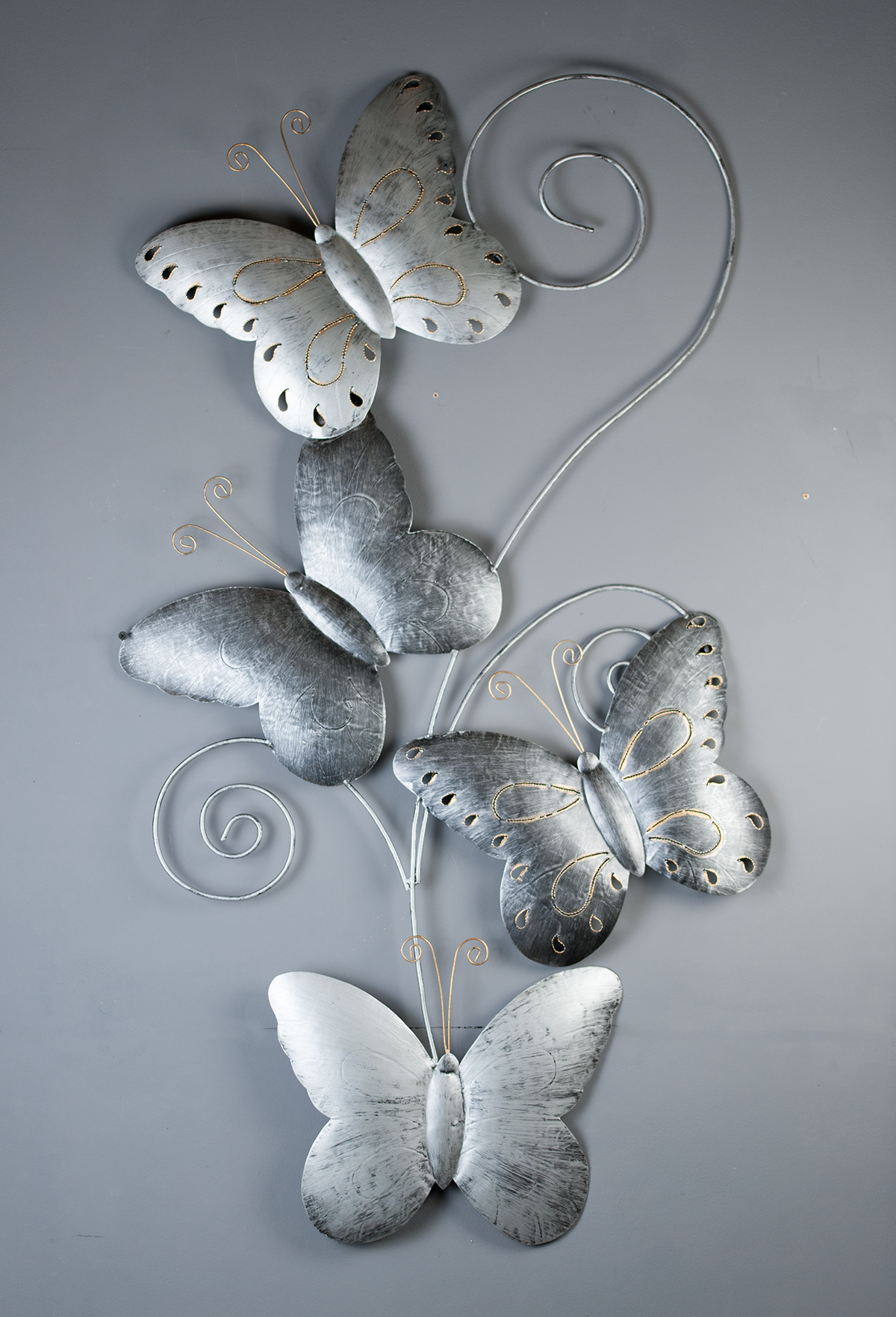 Déco design - Décoration murale en métal 4 Papillons