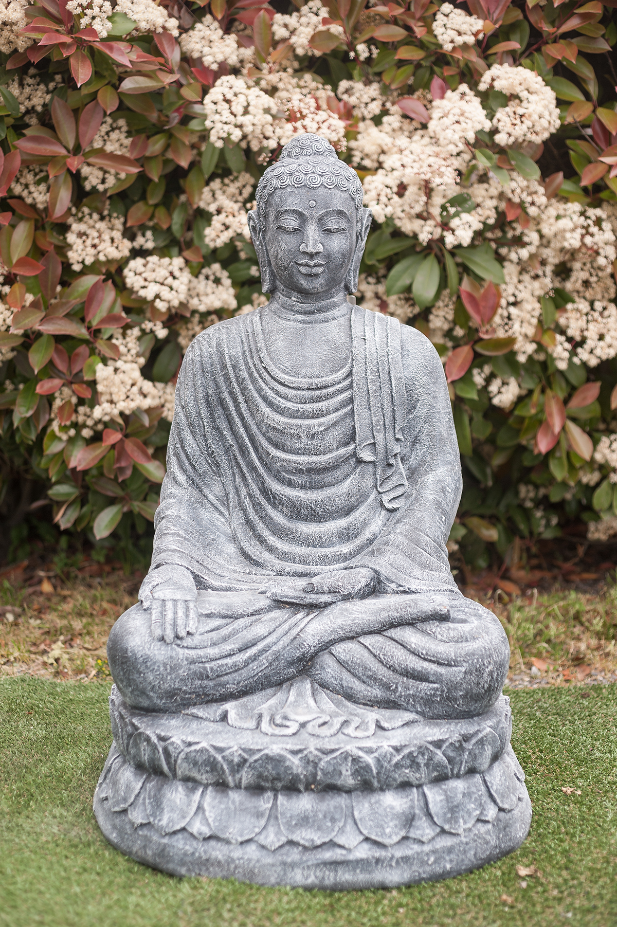 XL Bouddha Tête Statues de jardin pour l'extérieur - Méditation - Grande  statue de jardin gris foncé - 60cm