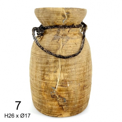 Pot indien ancien en bois n°7